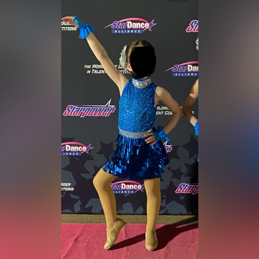 Weissman Blue Sequin Kids Dance Costume